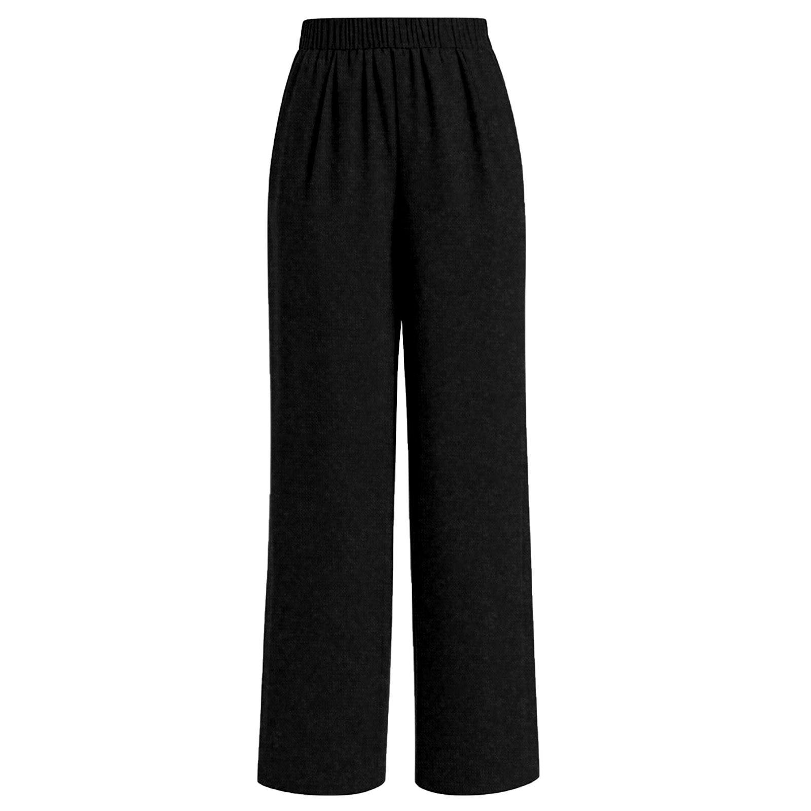 thumbnail image 4 of Pantalones boho palazzo de mujer, cintura alta, pierna ancha, estampado floral, estilo informal de verano con bolsillos, tallas S-XXL, 4 of 5